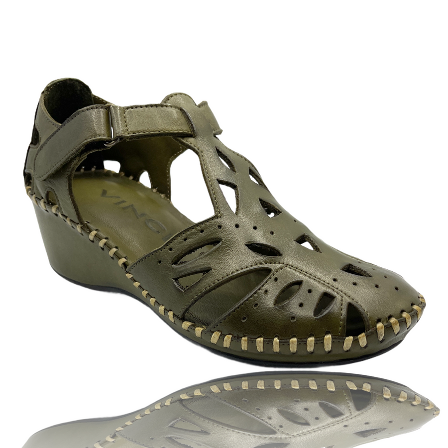 The Tonmawr Green Leather Sandal Final Sale! - Glamourous Grace