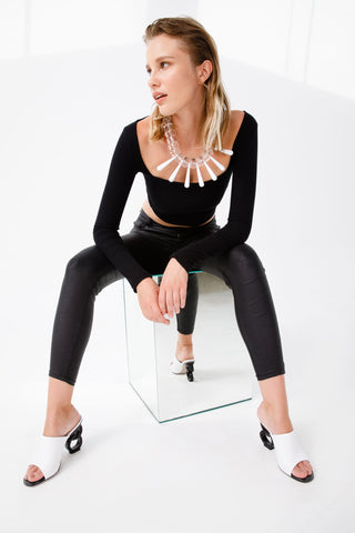 The Cymmer White Leather Women Sandal - Glamourous Grace