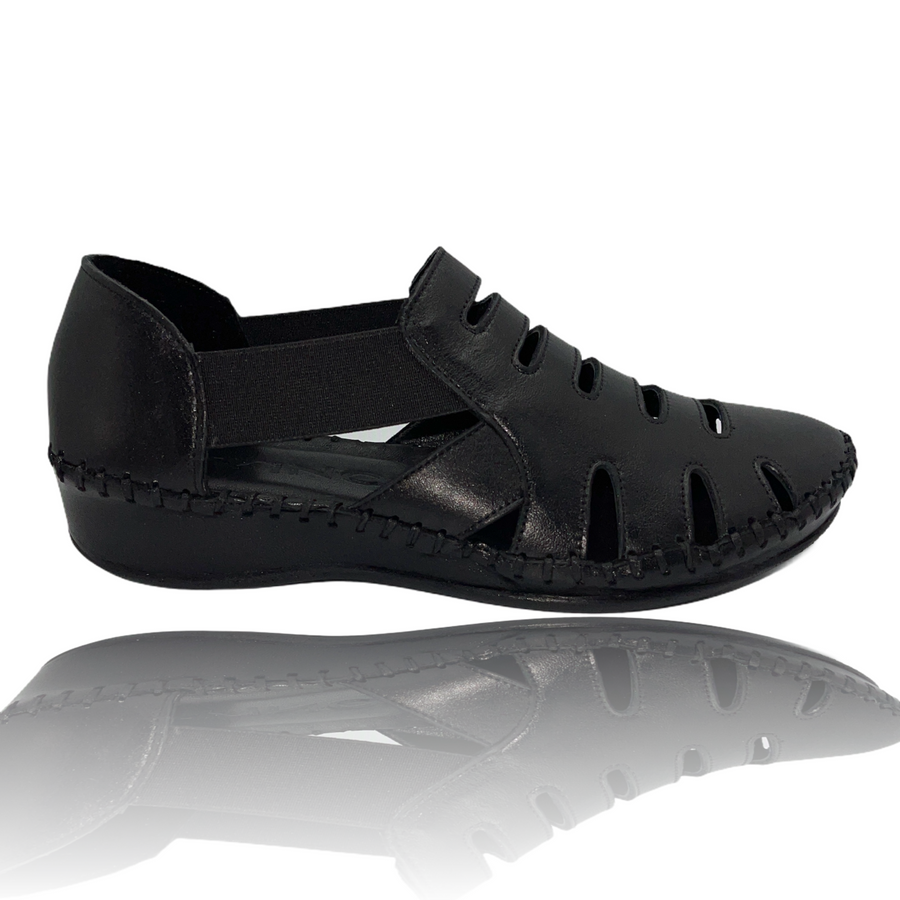 The Maerdy Black Leather Sandal Final Sale! - Glamourous Grace