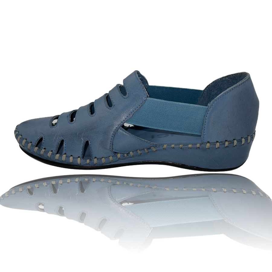 The Maerdy Blue Leather Sandal Final Sale! - Glamourous Grace