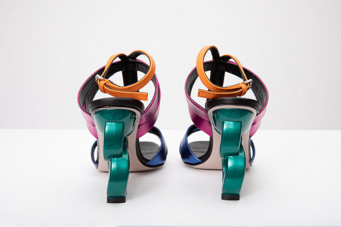 The Duffryn Multicolor T-Strap Leather Women Sandal - Glamourous Grace LLC