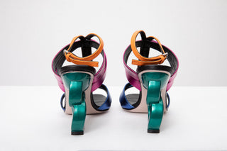 The Duffryn Multicolor T-Strap Leather Women Sandal - Glamourous Grace LLC