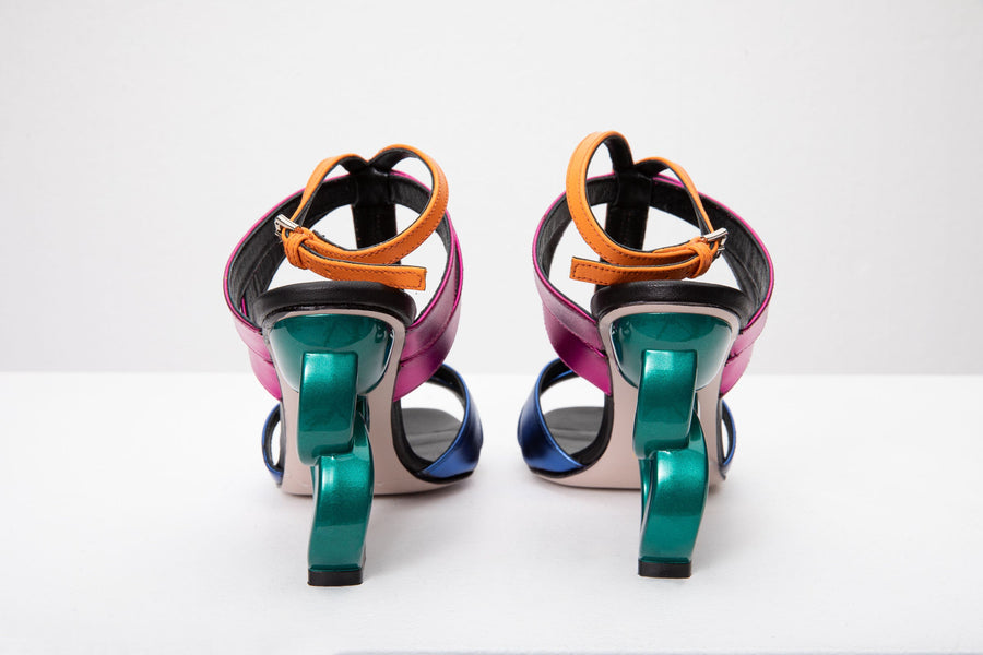 The Duffryn Multicolor T-Strap Leather Women Sandal - Glamourous Grace
