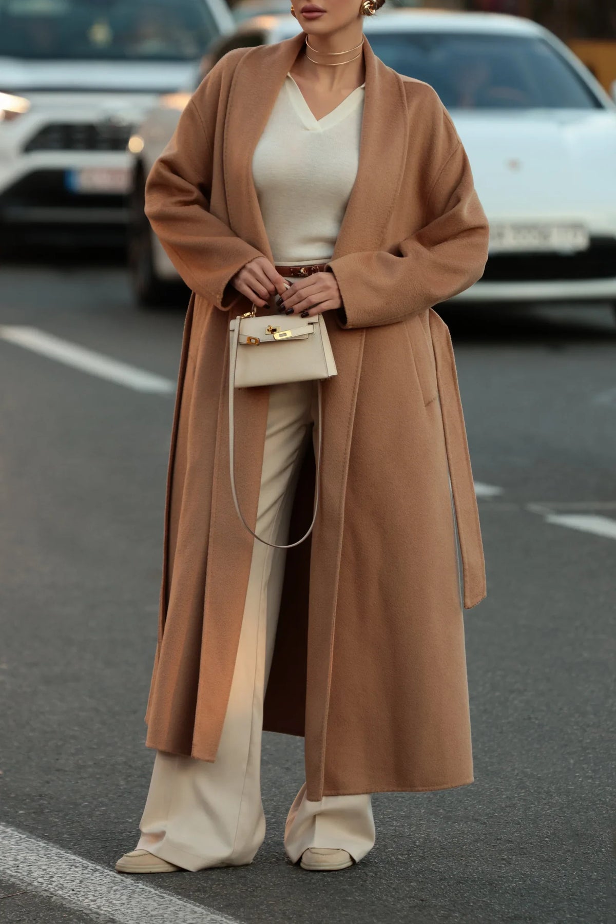 Marley Double Face Cashmere Wool Classic Overcoat in Camel