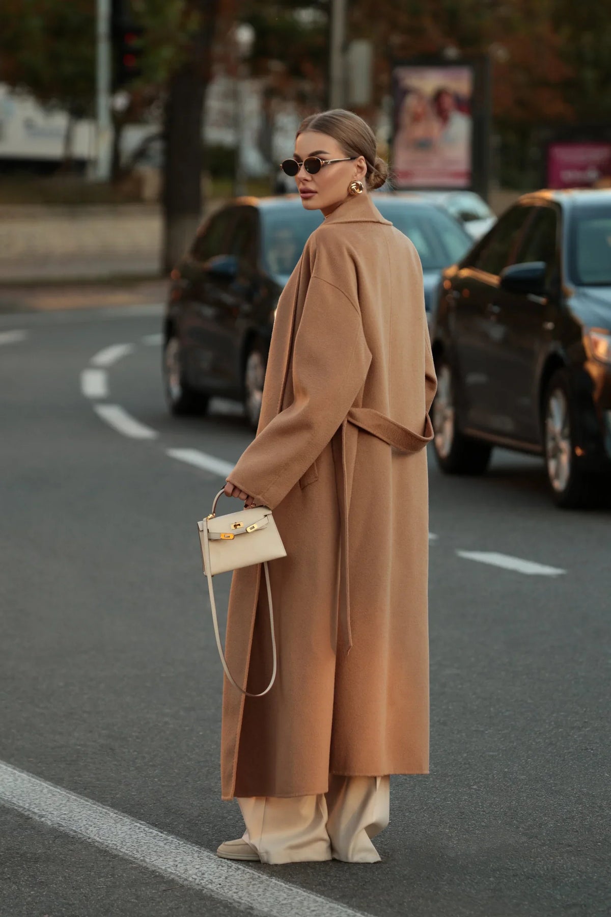 Marley Double Face Cashmere Wool Classic Overcoat in Camel