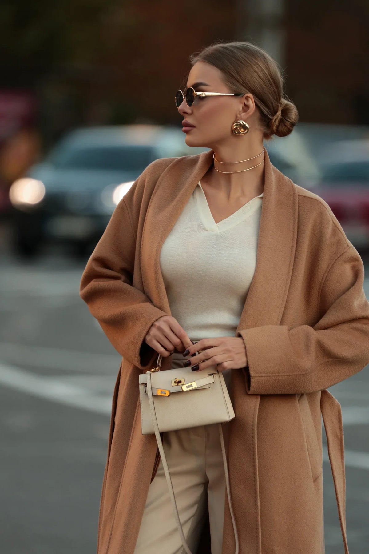 Marley Double Face Cashmere Wool Classic Overcoat in Camel