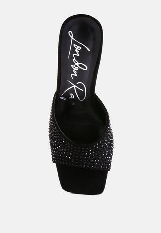 Imprint Heat Set Diamante Slip On Sandals