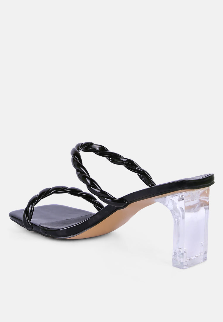 Inamorata Twisted Strap Mid Heel Sandals - Glamourous Grace
