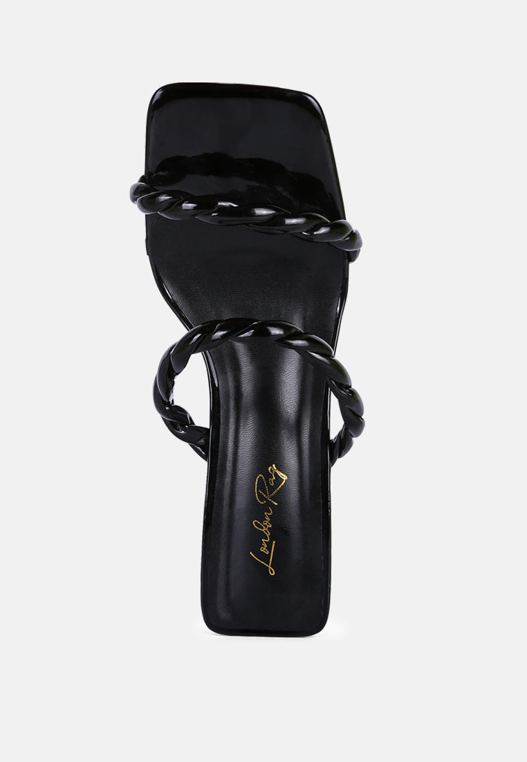 Inamorata Twisted Strap Mid Heel Sandals - Glamourous Grace