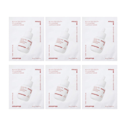 innisfree Black Tea Youth Enhancing Ampoule Mask 28ml X 6ea - Glamourous Grace