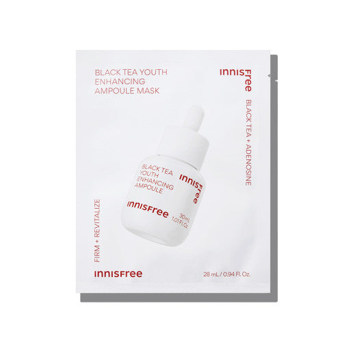 innisfree Black Tea Youth Enhancing Ampoule Mask 28ml X 6ea - Glamourous Grace