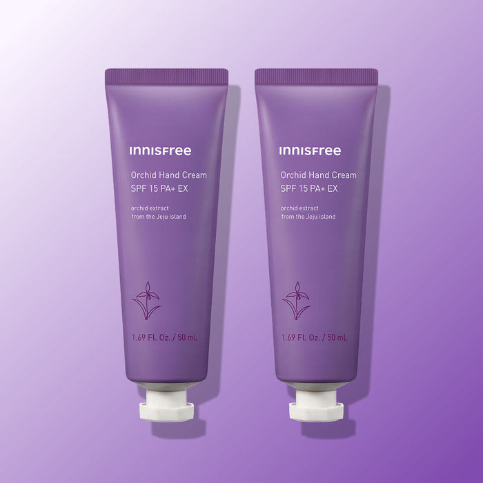 Innisfree Jeju Orchid Hand Cream SPF15 PA+ EX 50ml+50ml - Glamourous Grace