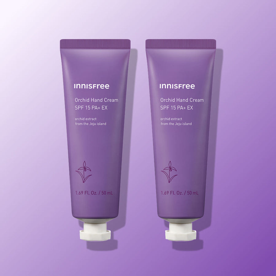 Innisfree Jeju Orchid Hand Cream SPF15 PA+ EX 50ml+50ml - Glamourous Grace