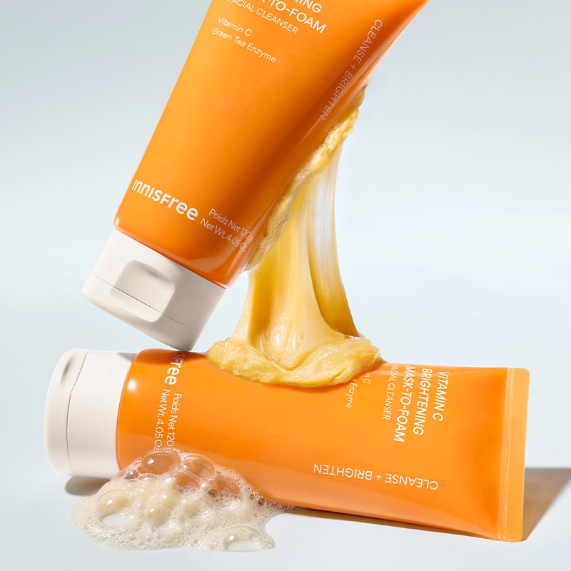 innisfree Vitamin C Brightening Mask-To-Foam Facial Cleanser 120g - Glamourous Grace