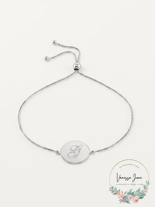 Giani Bernini Engraved Script Initial G Disc Bolo Bracelet in Sterling Silver