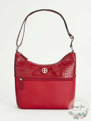 Giani Bernini  Pebble Crocodile Hobo Bag, Red