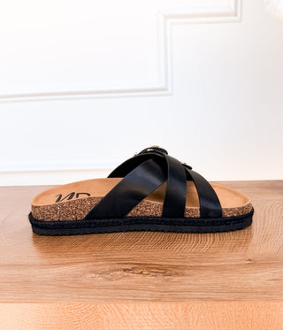 Iris Buckle Sandal in Black - Glamourous Grace