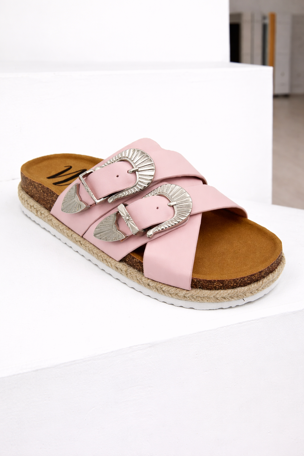Iris Buckle Sandal in Pink - Glamourous Grace