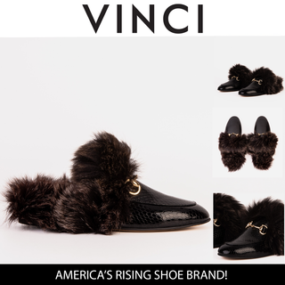 The Izmir Black Patent Leather Natural Fur Women Slipper - Glamourous Grace