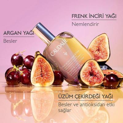 Caudalie Smoothing Radiance Body & Hair Oil: Argan, Grape Seed & Prickly Pear - Vegan, Non-Greasy Body and Hair Elixir for All Skin Types - Glamourous Grace
