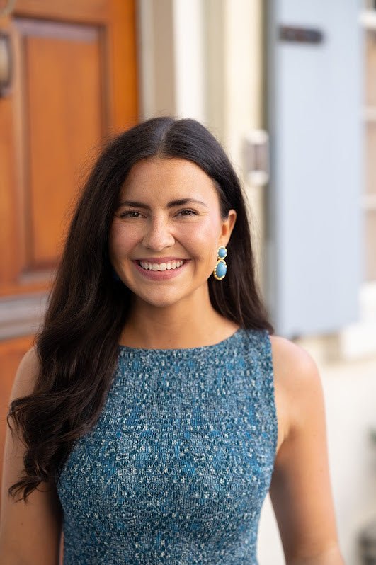 Jackie Earring in Turquoise & 18k Gold Plated - Belle of the Ball Collection - Glamourous Grace