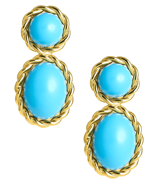 Jackie Earring in Turquoise & 18k Gold Plated - Belle of the Ball Collection - Glamourous Grace
