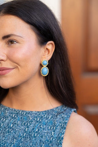 Jackie Earring in Turquoise & 18k Gold Plated - Belle of the Ball Collection - Glamourous Grace