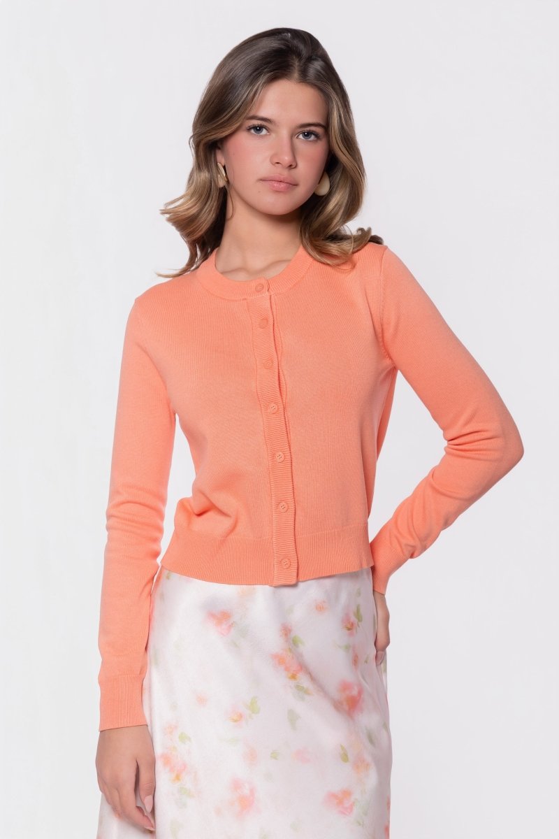 Jade Cardigan (Coral) - Glamourous Grace