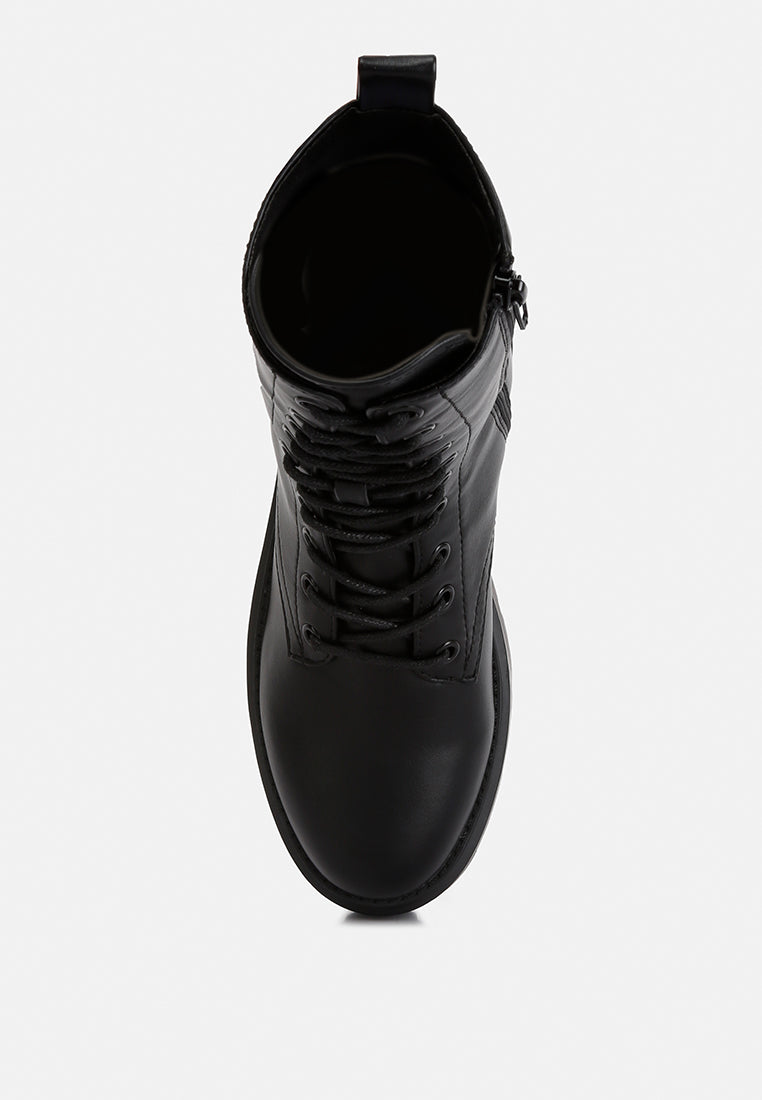 Jaimi Ankle Length Combat Platform Boots - Glamourous Grace