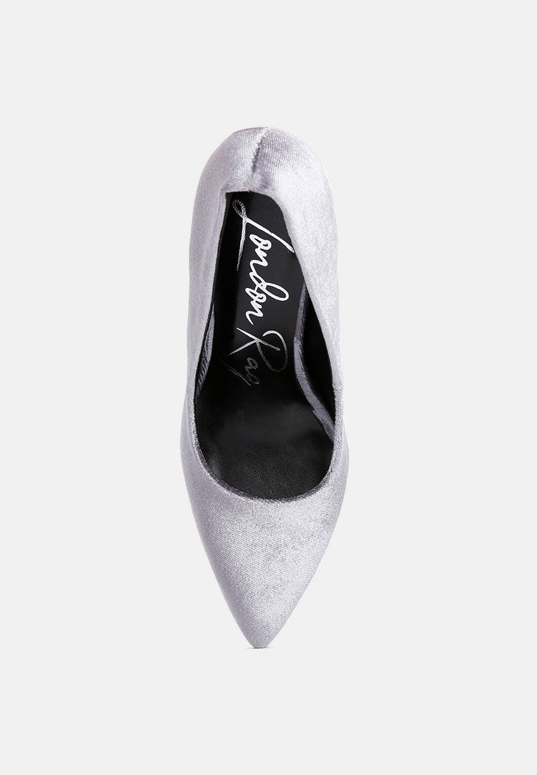 Janessa Velvet Stiletto Heel Pumps - Glamourous Grace