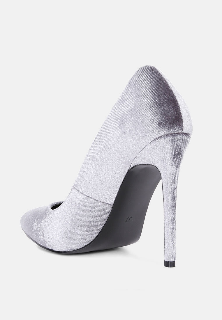 Janessa Velvet Stiletto Heel Pumps - Glamourous Grace