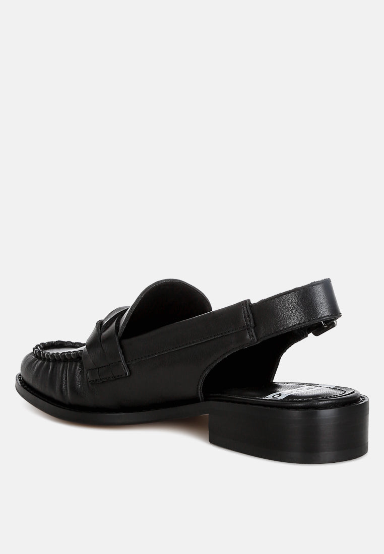 Jemykin Genuine Leather Loafer Sandals - Glamourous Grace