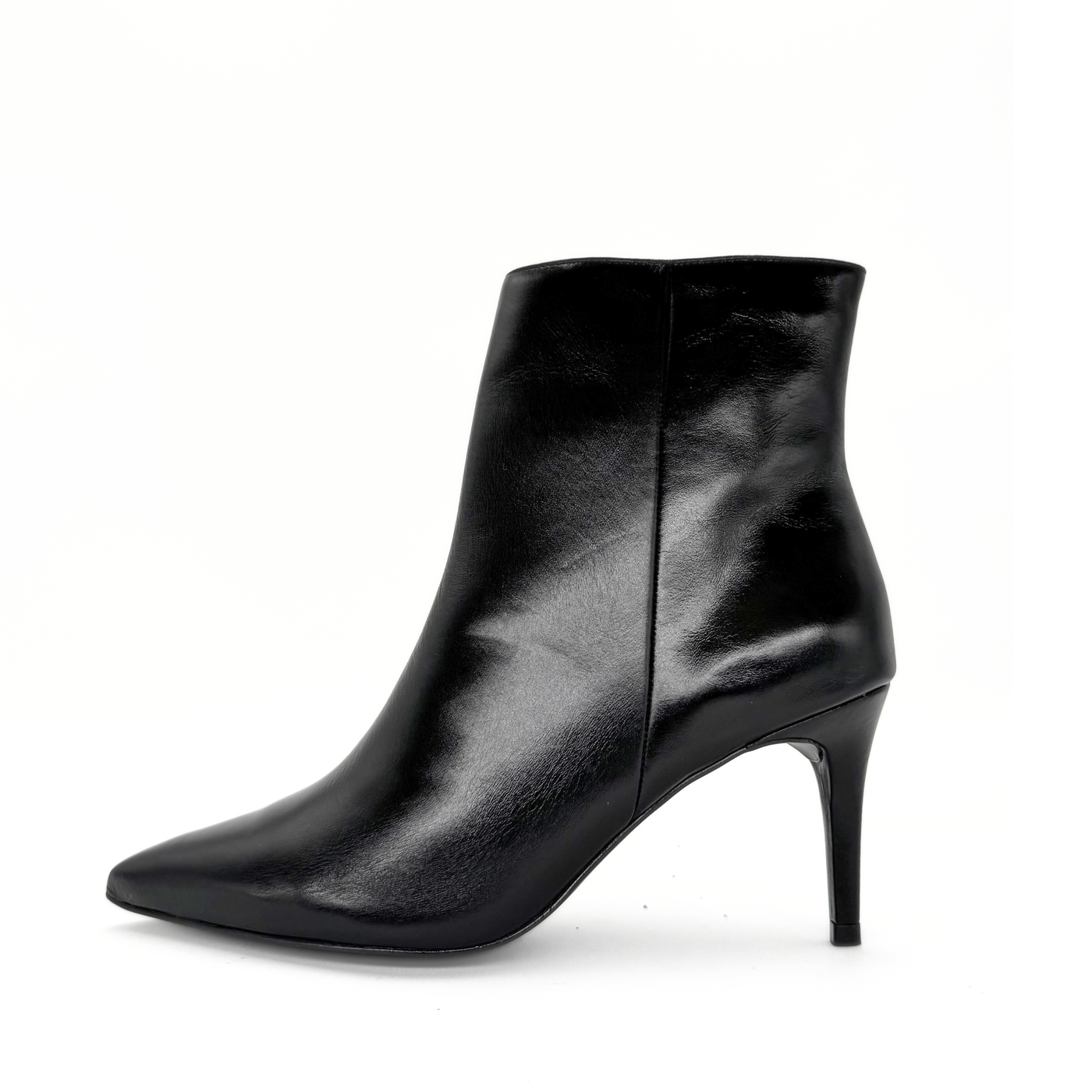 Jennifer Shiny Leather Booties - Glamourous Grace