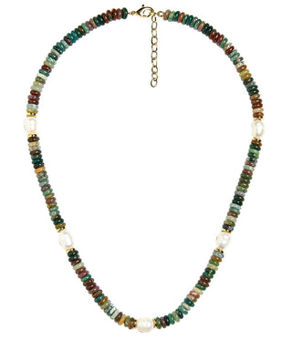 Jenny - Quartz Beaded Necklace with freshwater Pearl - Glamourous Grace