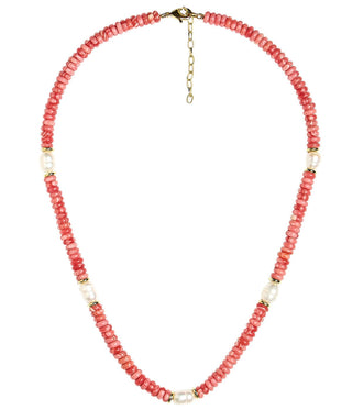 Jenny - Quartz Beaded Necklace with freshwater Pearl - Glamourous Grace