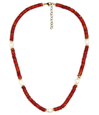 Jenny - Quartz Beaded Necklace with freshwater Pearl - Glamourous Grace