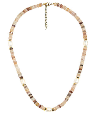 Jenny - Quartz Beaded Necklace with freshwater Pearl - Glamourous Grace