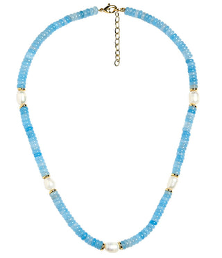 Jenny - Quartz Beaded Necklace with freshwater Pearl - Glamourous Grace