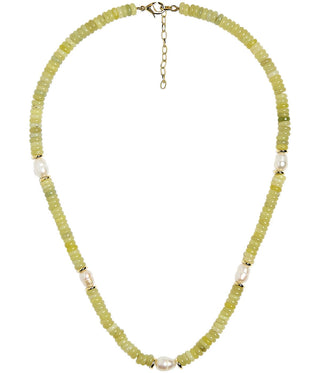 Jenny - Quartz Beaded Necklace with freshwater Pearl - Glamourous Grace