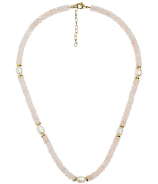 Jenny - Quartz Beaded Necklace with freshwater Pearl - Glamourous Grace