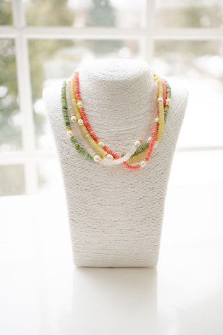 Jenny - Quartz Beaded Necklace with freshwater Pearl - Glamourous Grace