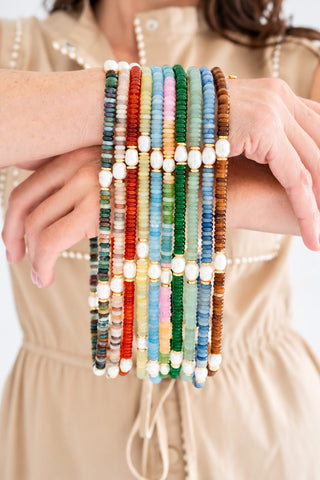 Jenny - Quartz Beaded Necklace with freshwater Pearl - Glamourous Grace