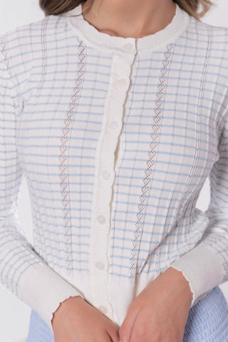 Jessie Cardigan (White/Blue)