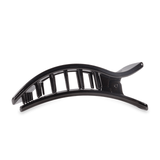 Jet Black Large Flat Rectangle Hair Clip - Glamourous Grace