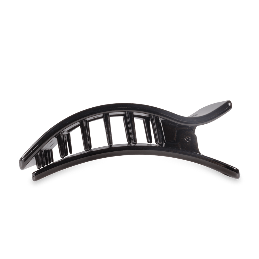 Jet Black Large Flat Rectangle Hair Clip - Glamourous Grace
