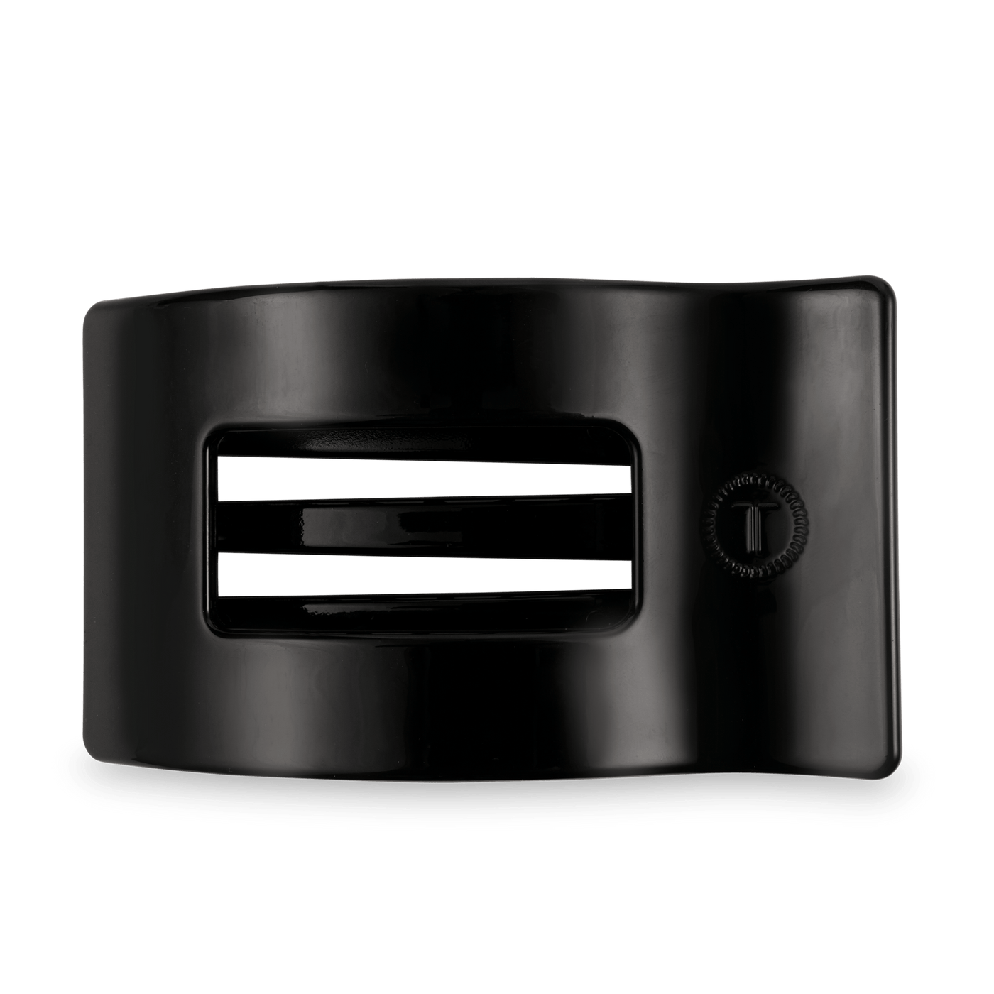 Jet Black Large Flat Rectangle Hair Clip - Glamourous Grace