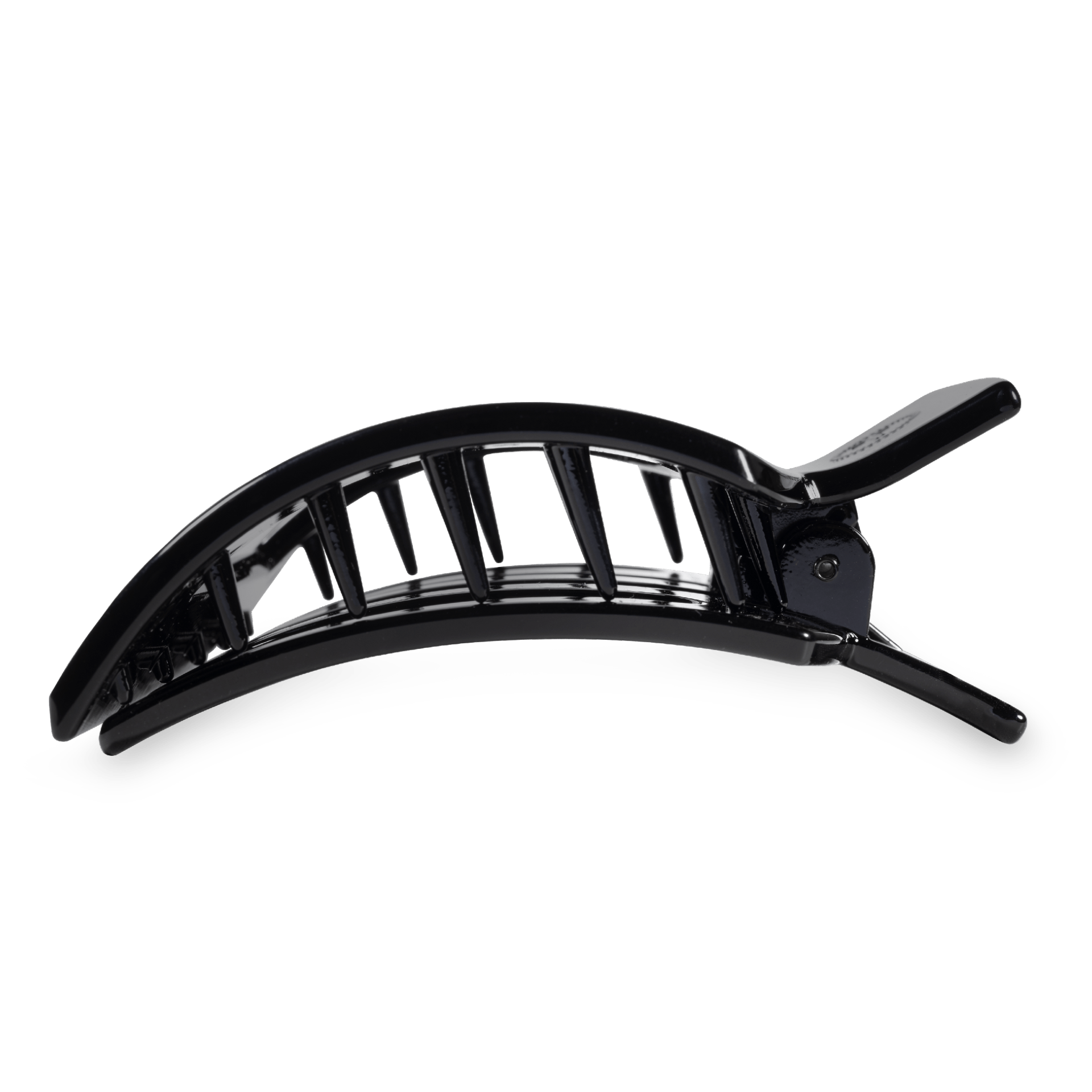 Jet Black Large Flat Square Hair Clip - Glamourous Grace