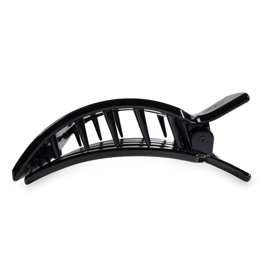 Jet Black Large Flat Square Hair Clip - Glamourous Grace