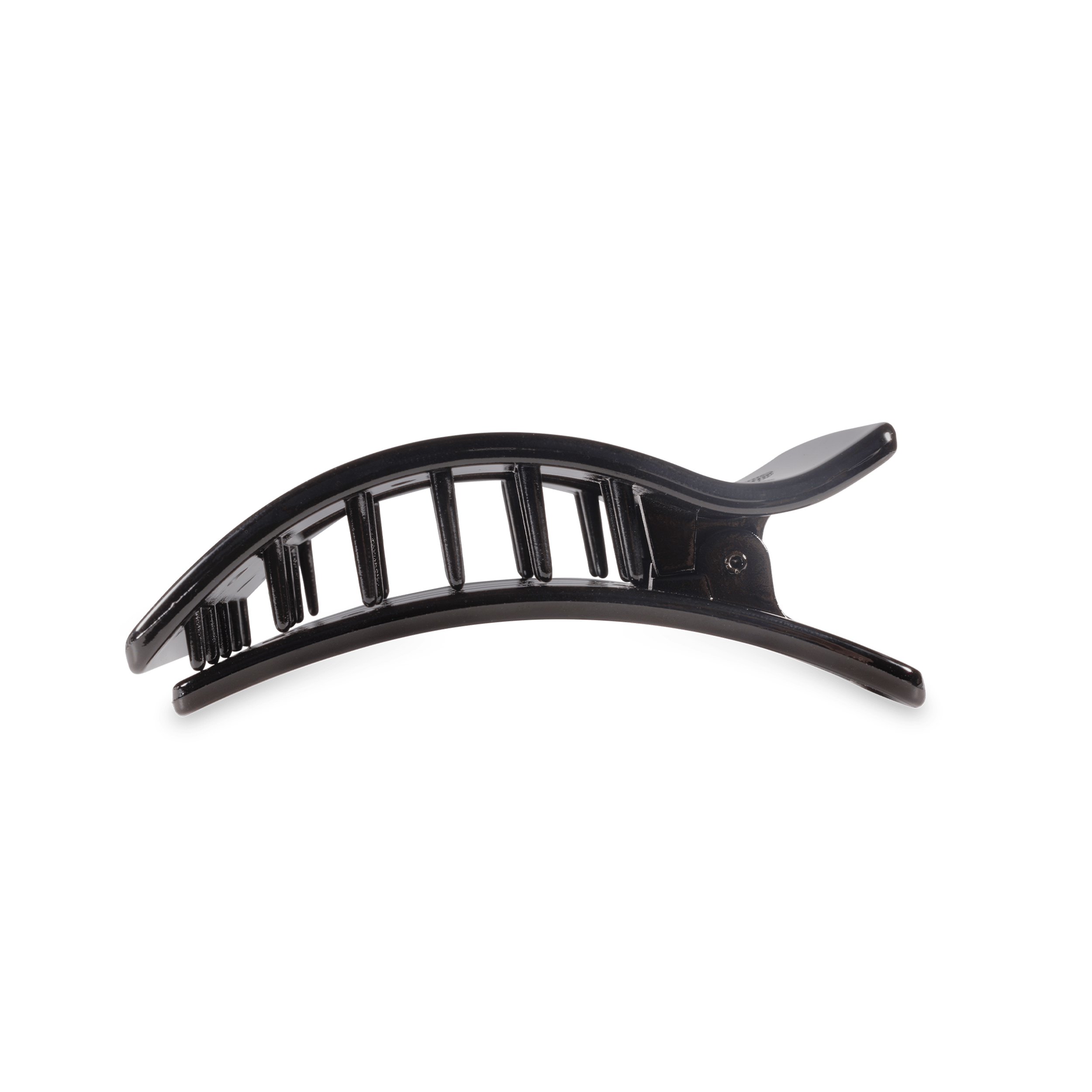 Jet Black Medium Flat Rectangle Hair Clip - Glamourous Grace