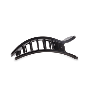 Jet Black Medium Flat Rectangle Hair Clip - Glamourous Grace